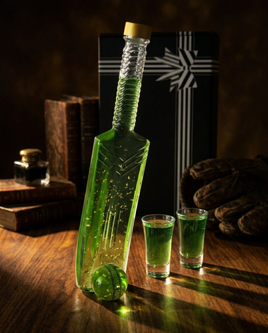 Flaschengeist Cricket Bat Bottle | Handcrafted Cricket Memorabilia Gift